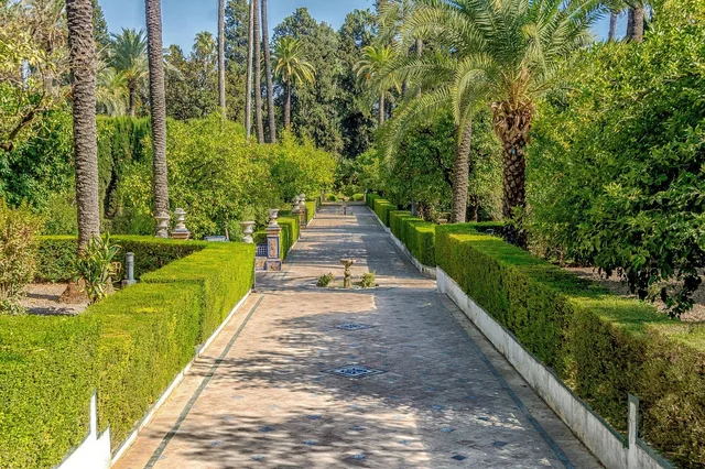 seville, spain, alcazar of seville, garden, walkway, hedge, trees, palms, palm trees, grass, nature, outside, seville, seville, seville, seville, seville, hedge. How National Register listing changes a historic garden visit, and what it does not