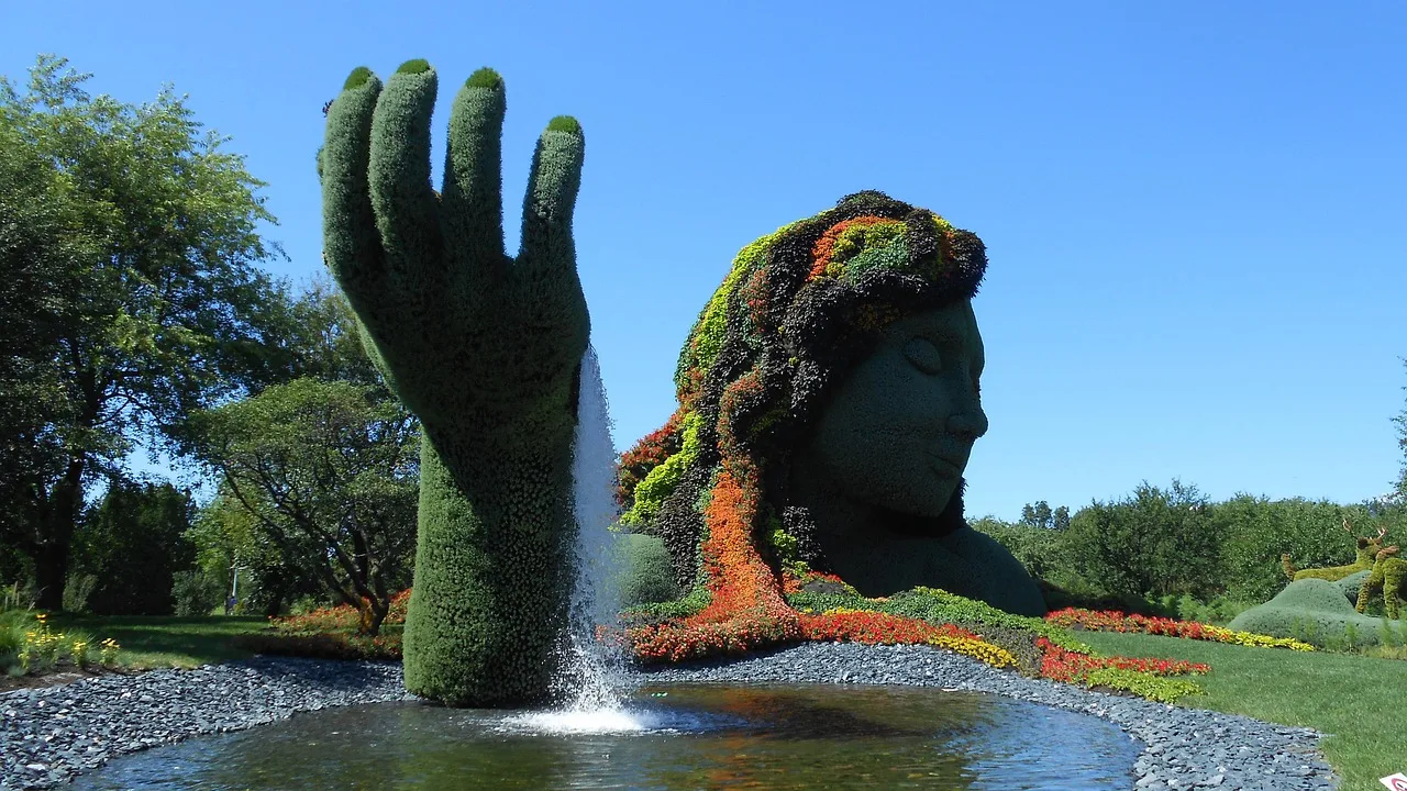 jardin, botanique, montreal, beautiful flowers, statue, fountain, water fountain, pool, sculpture, nature, plant sculpture, botanic, flower, garden, cultivation, gardening, cultivate, outdoors, landscaping, blue flower, blue garden, blue plant, flower wallpaper, blue gardening, flower background, blue plants. Quebec City's historic gardens vs Montreal's botanical garden: which suits a garden trip