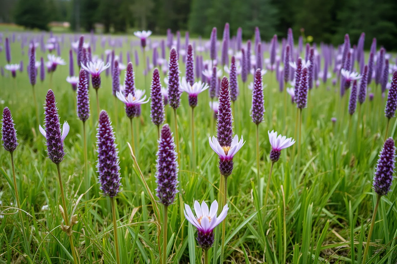 Camas flowers turning a Willamette Valley wet prairie meadow purple (The types of public garden destination that actually reward a long trip)