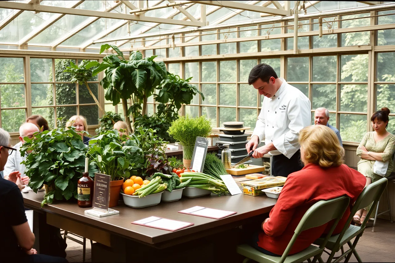 Chef demonstrating seasonal vegetable dishes beside plants at a botanic garden (Reading garden itinerary building with a sceptical eye: the 2027 view)