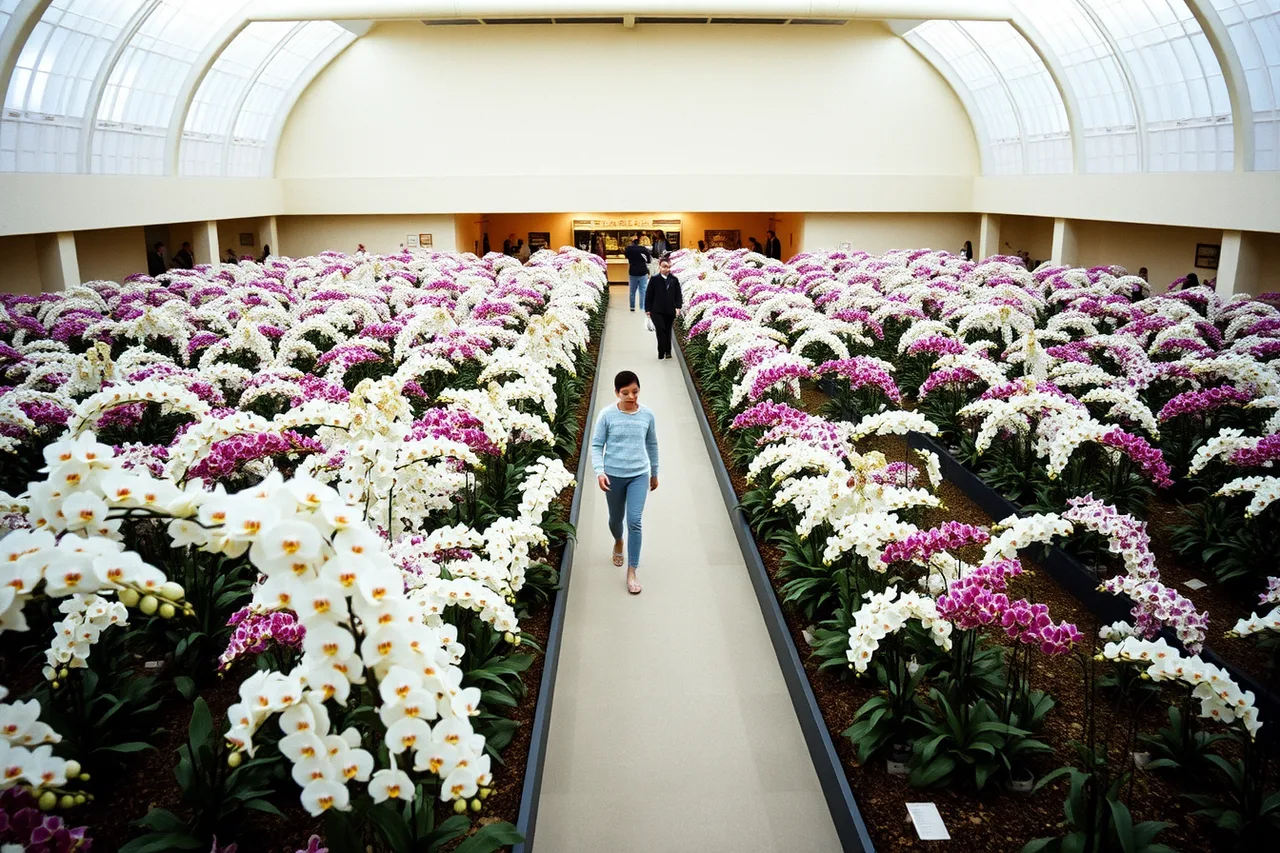 Orchid exhibition hall filled with hundreds of blooming orchids and visitors (Getting garden itinerary building right the first time in 2027)