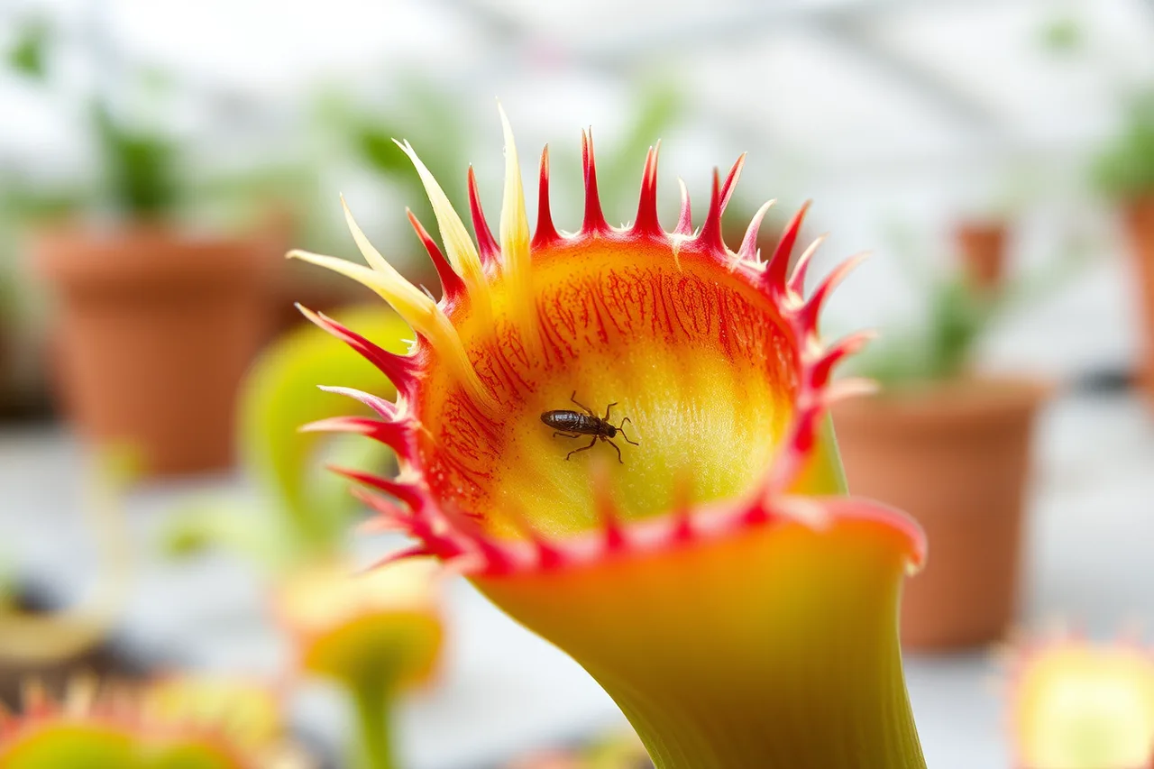 Venus flytrap trap open with an insect on its trigger hairs (The mistakes that spoil a first garden trip, and the simple fixes for each)