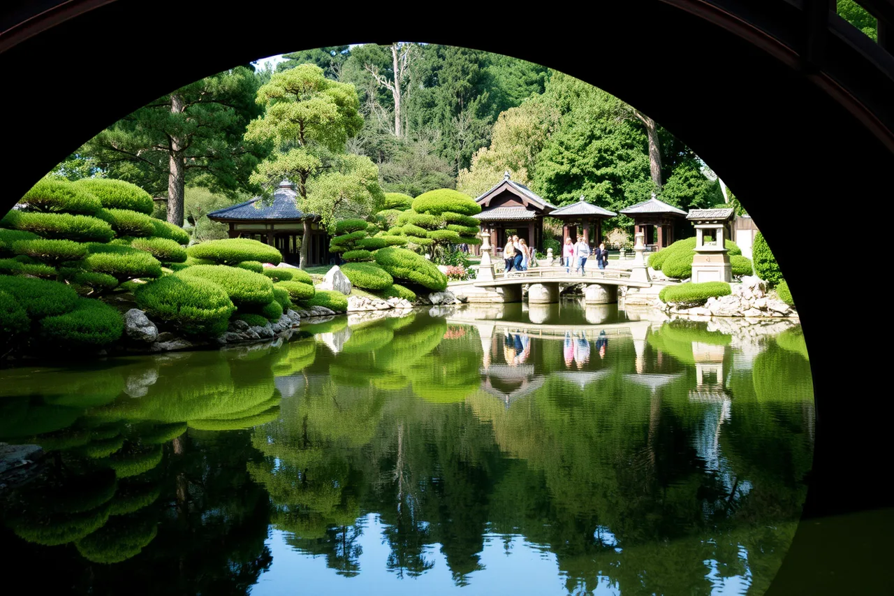 Arched drum bridge over a pond in the Japanese Tea Garden (San Francisco garden styles, from the Conservatory of Flowers to the Japanese Tea Garden)